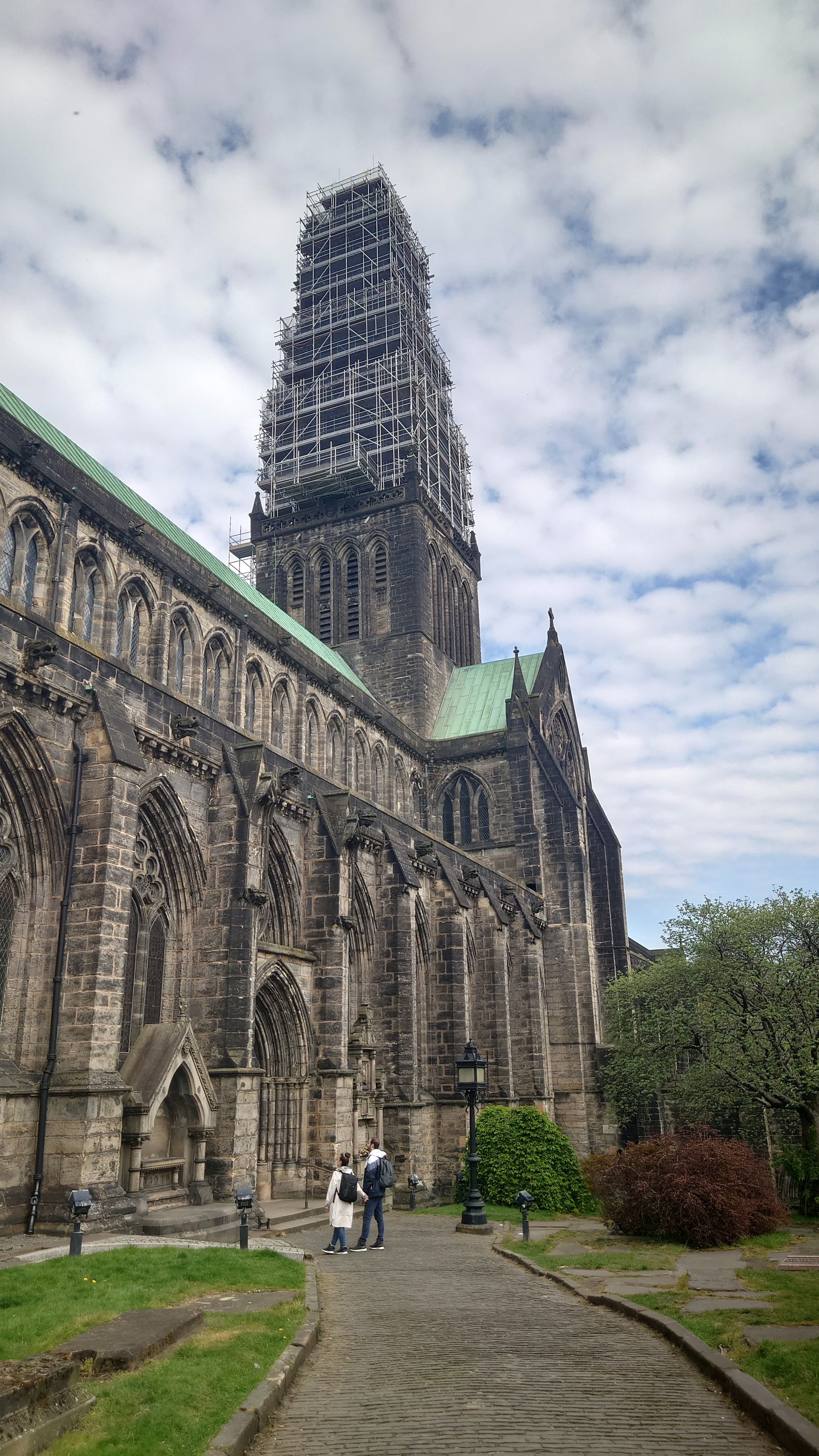 Medieval stone architecture of Glasgow Cathedral south entrance