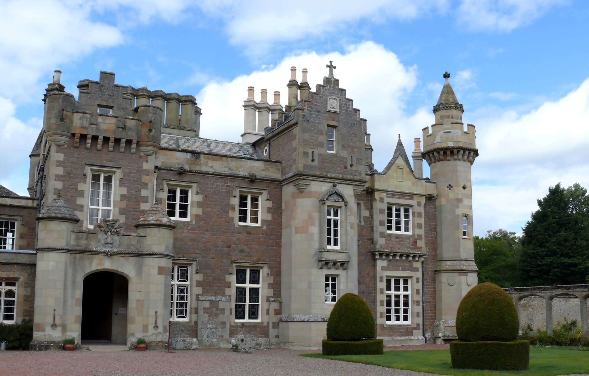 Abbotsford House, the Scottish Baronial home of Sir Walter Scott beside the River Tweed.