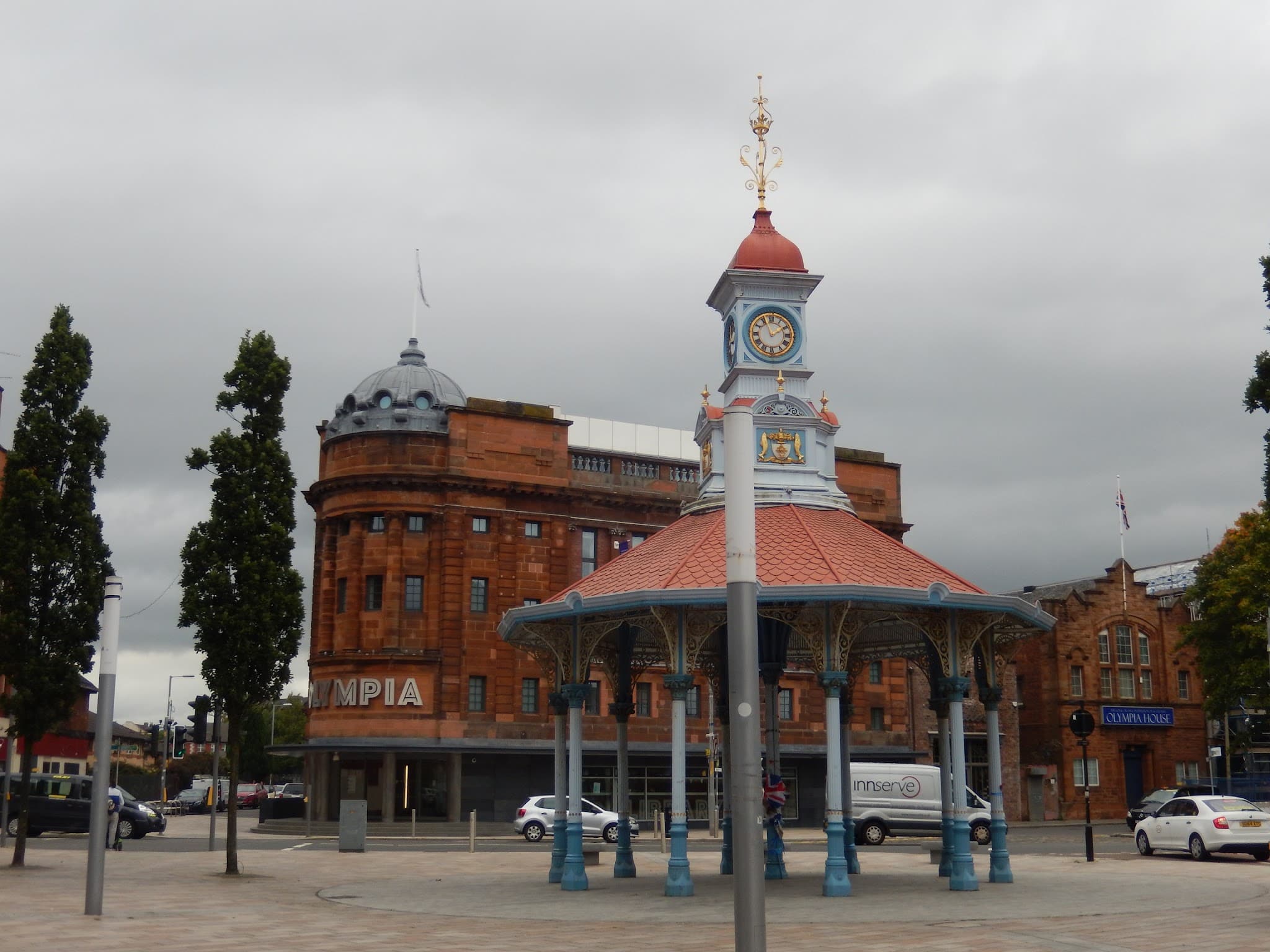 Bridgeton Umbrella bandstand and the historic Olympia building in Glasgow's East End