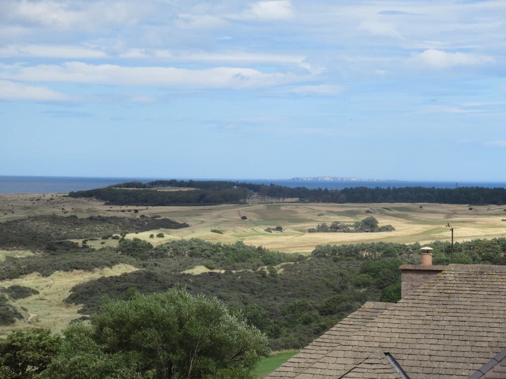 View of Muirfield golf links and the Firth of Forth from Gullane Hill.