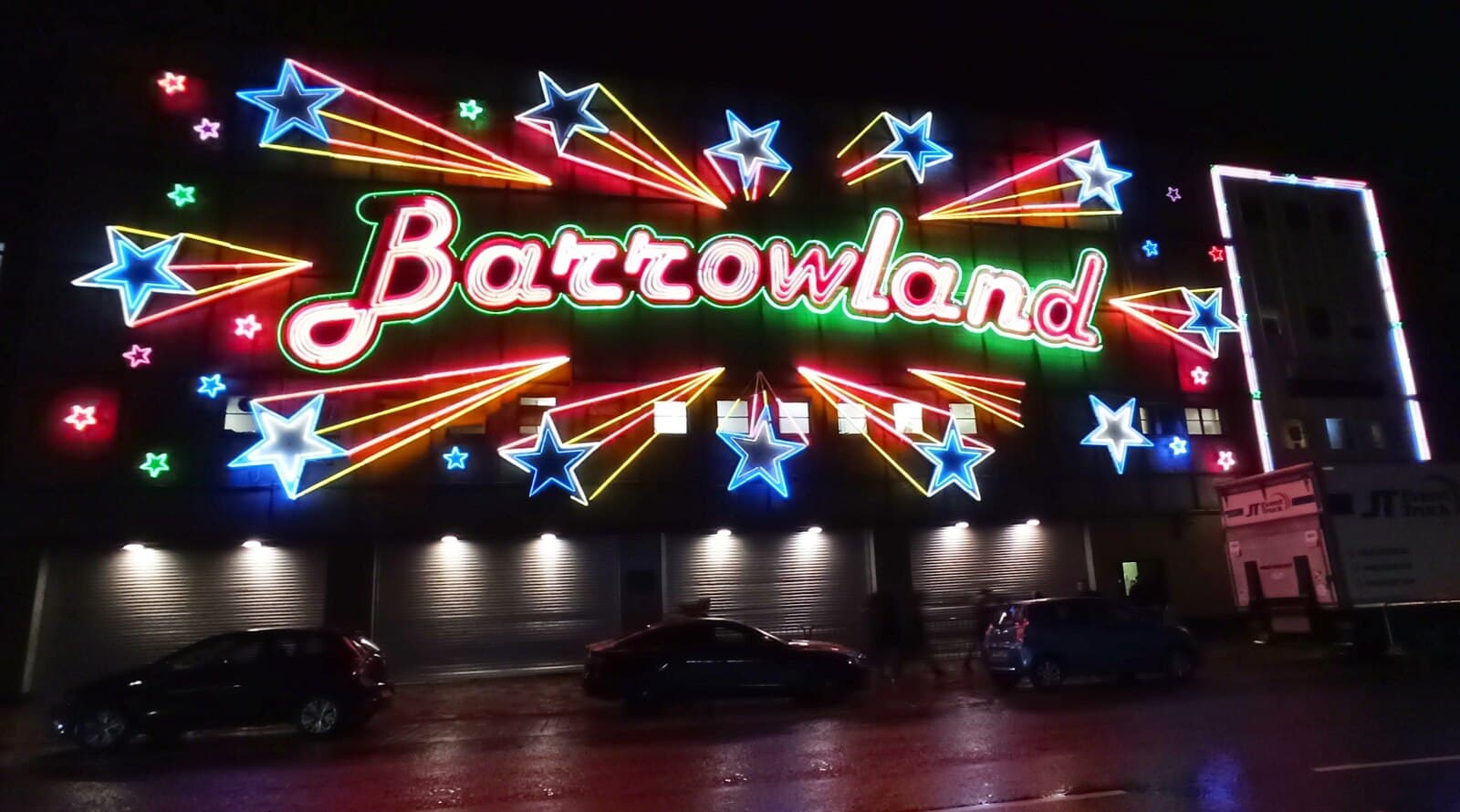 The iconic neon animated signage of the Barrowland Ballroom in Glasgow's East End