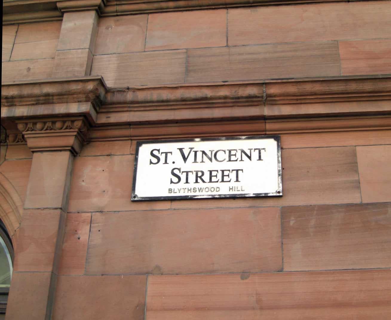 St Vincent Street looking west along Glasgow's Victorian commercial grid