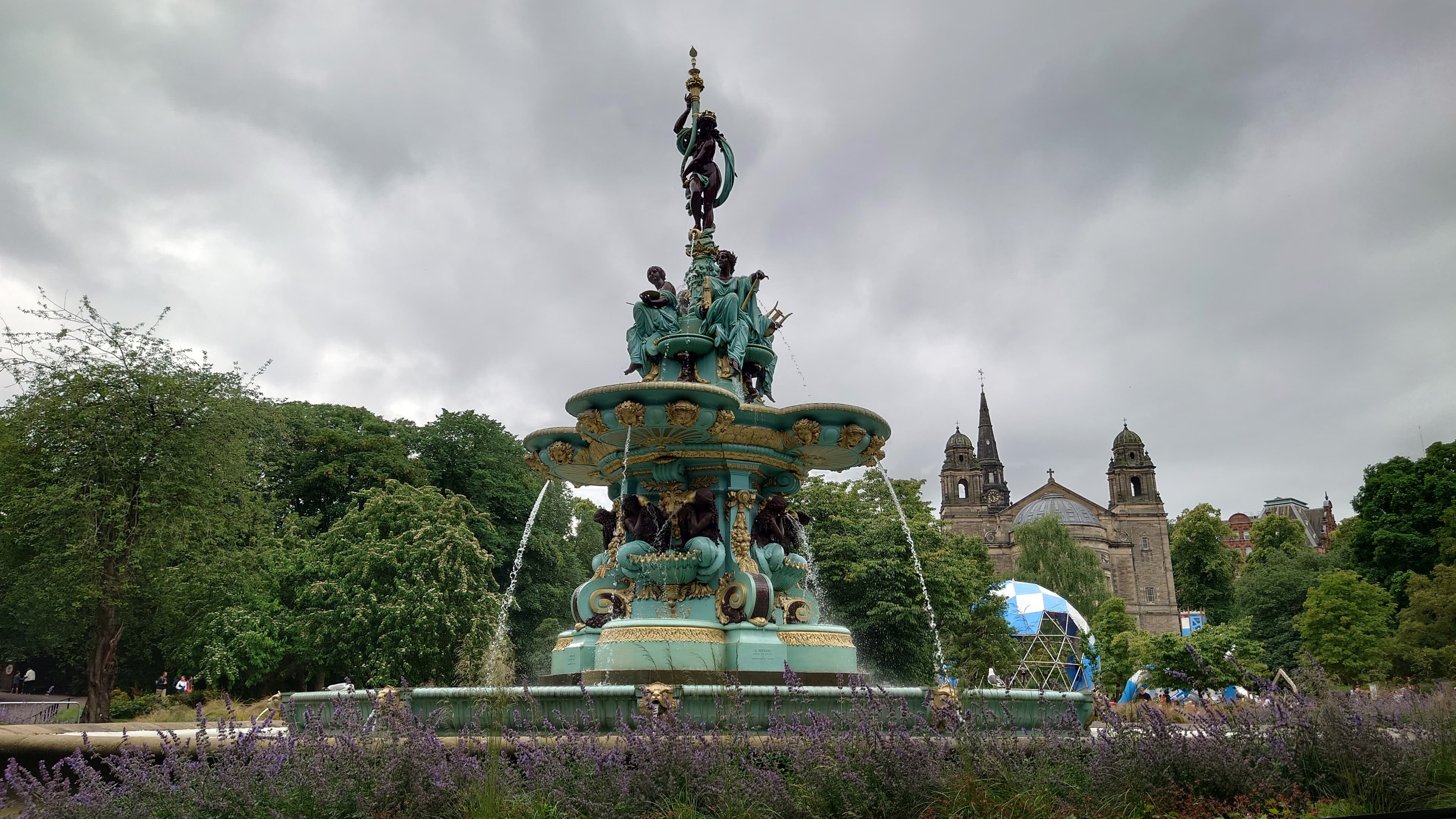 The ornate cast-iron Ross Fountain in West Princes Street Gardens