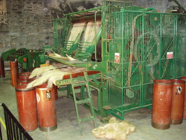 Victorian jute carding machinery inside the preserved Verdant Works mill in Dundee